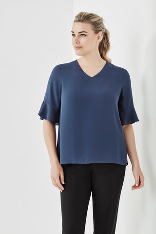 Aria Womens Fluted Blouse