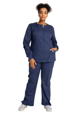 Cherokee Stretch Womens Zip front Scrub Jacket