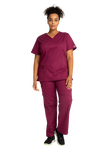 Cherokee Stretch Womens Mock Wrap Scrub Top