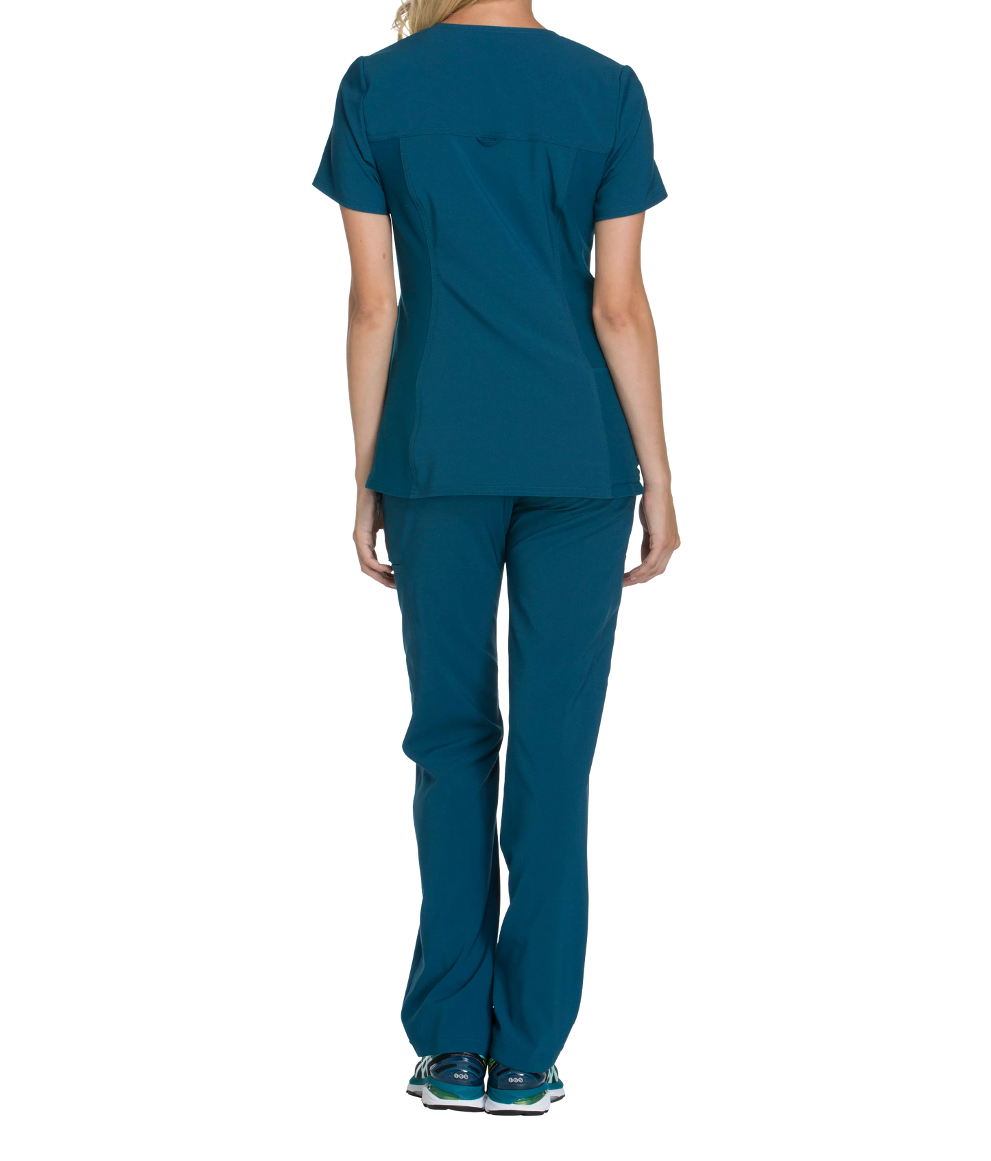 Cherokee iflex Womens V-neck Knit Panel Scrub Top