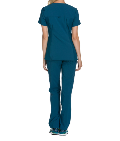 Cherokee iflex Womens V-neck Knit Panel Scrub Top