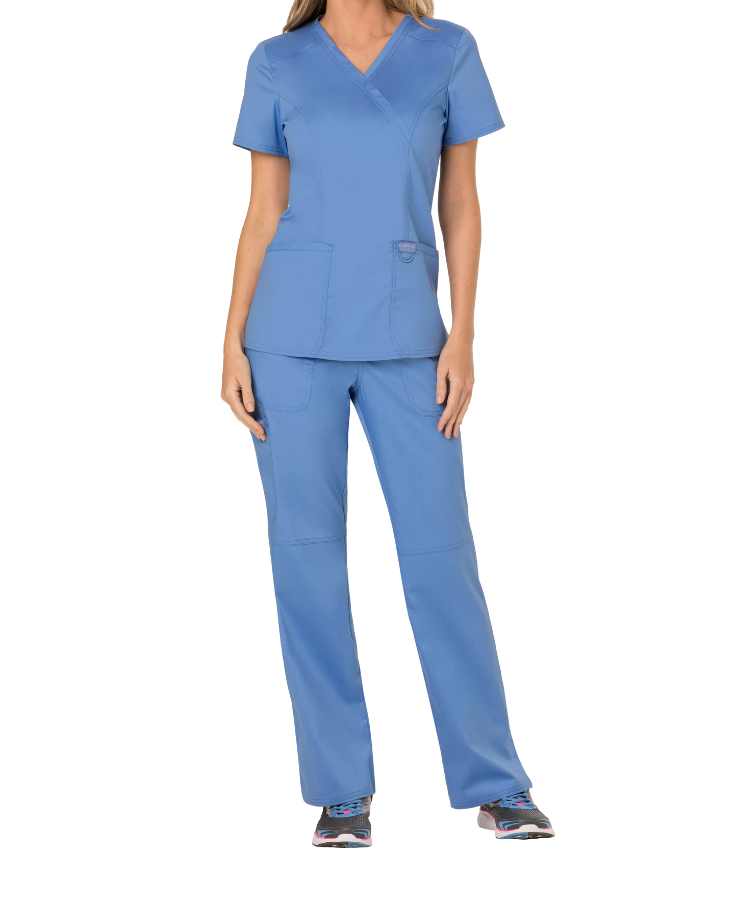 Cherokee Revolution Womens Mock Wrap Scrub Top