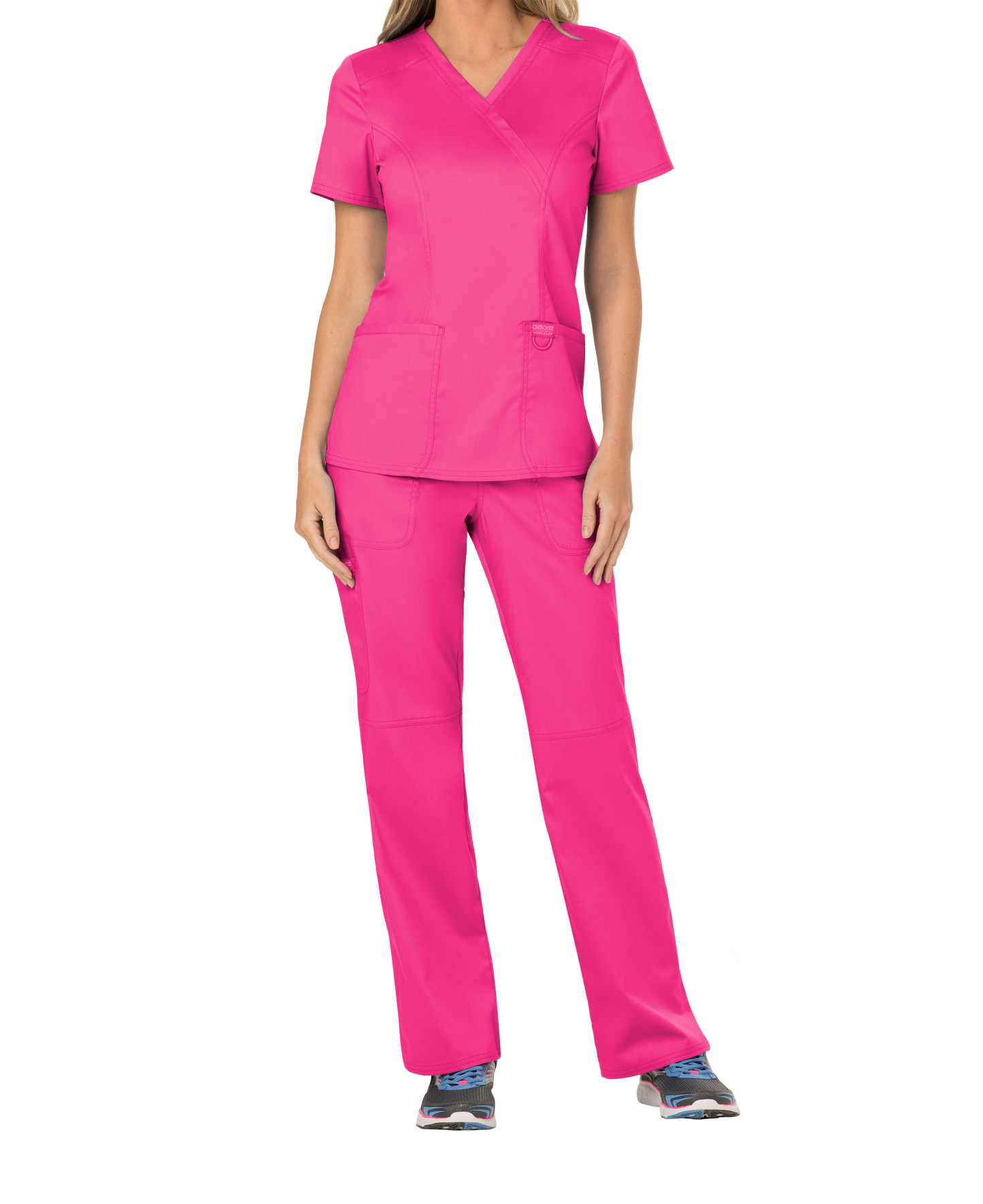 Cherokee Revolution Womens Mock Wrap Scrub Top