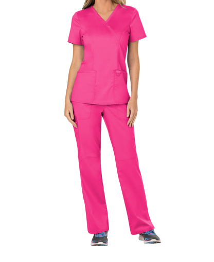 Cherokee Revolution Womens Mock Wrap Scrub Top