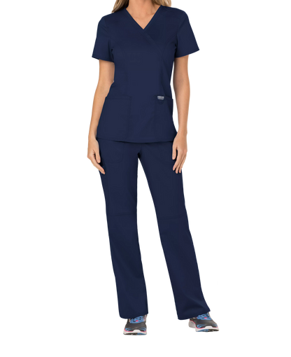 Cherokee Revolution Womens Mock Wrap Scrub Top