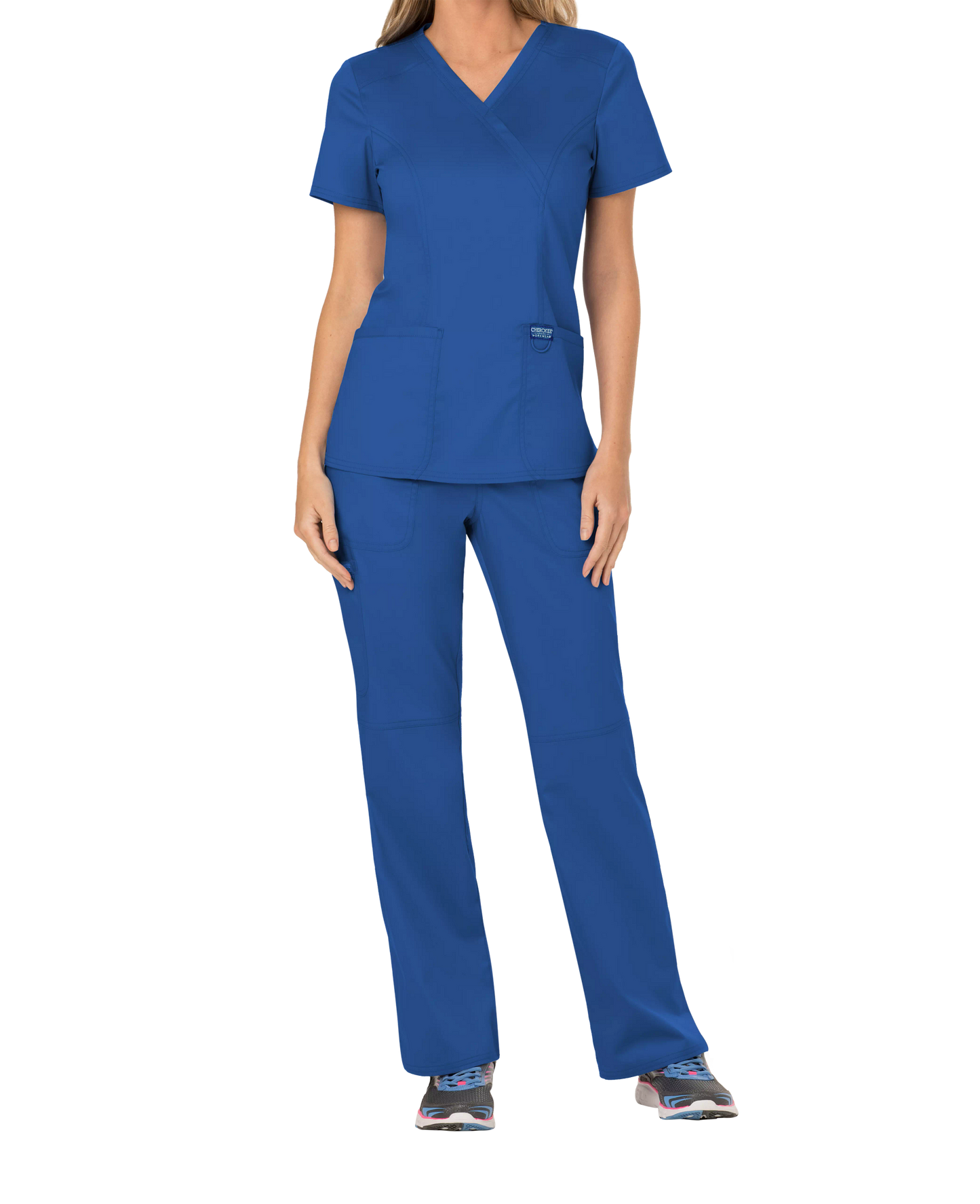 Cherokee Revolution Womens Mock Wrap Scrub Top