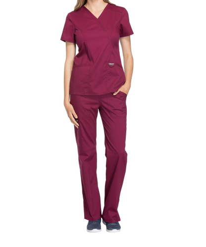 Cherokee Revolution Womens Mock Wrap Scrub Top