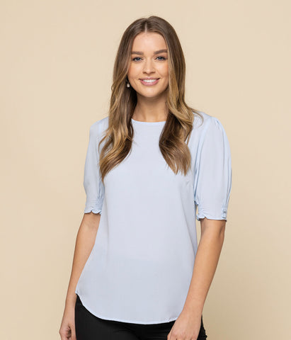 Willow Short Sleeve Button Cuff Top